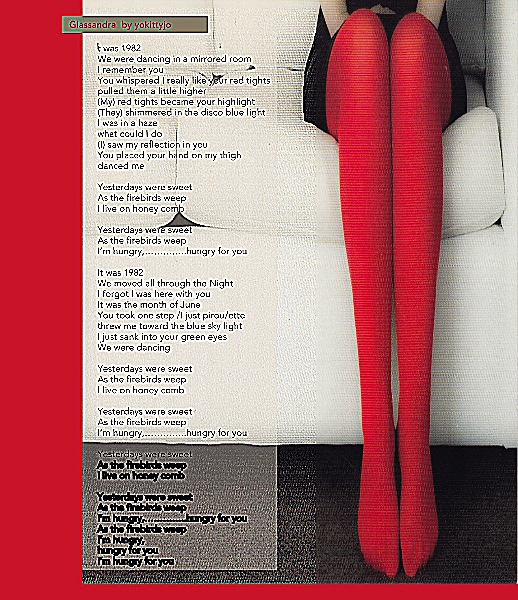 yokittyjo glassandra lyric art postcard